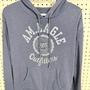 Y2K retro Women's Gray American eagle Hoodie Sweatshirt